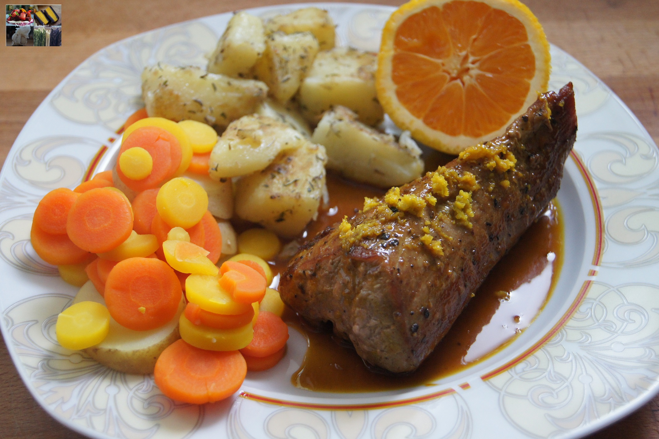 Karamellisiertes Schweinefilet mit Orangensauce - Natürlich Lecker
