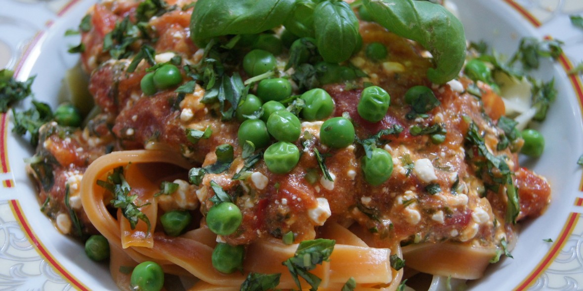 Nudeln mit Tomaten-Ricotta Soße - Natürlich Lecker