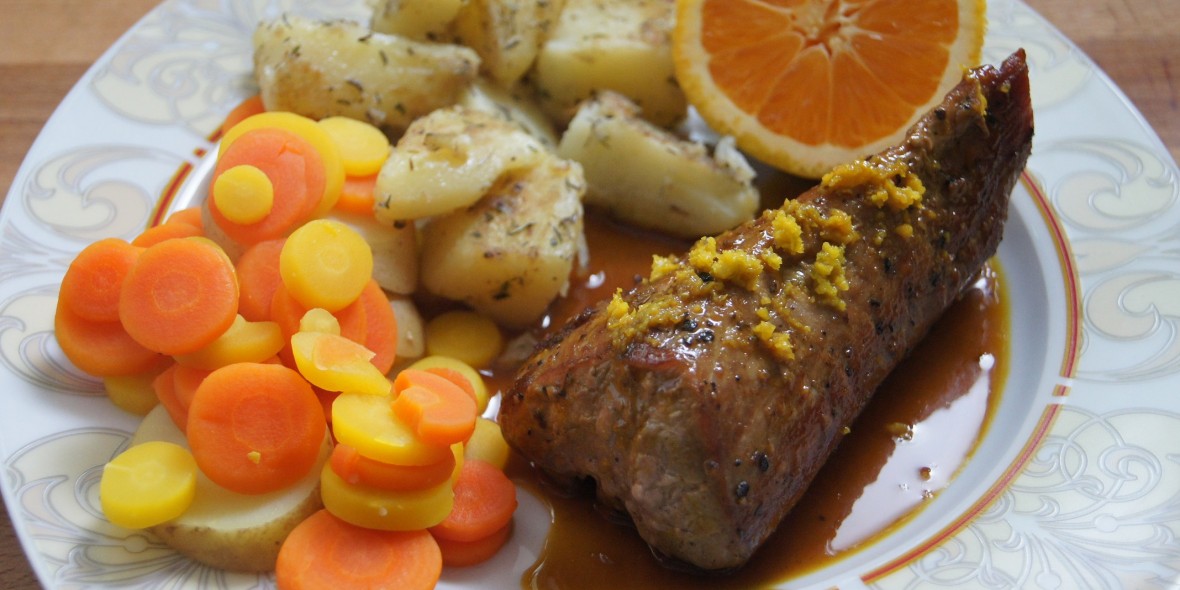 Karamellisiertes Schweinefilet mit Orangensauce - Natürlich Lecker