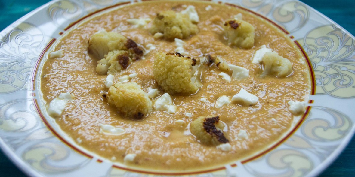 geröstete Blumenkohl Paprika Suppe - Natürlich Lecker
