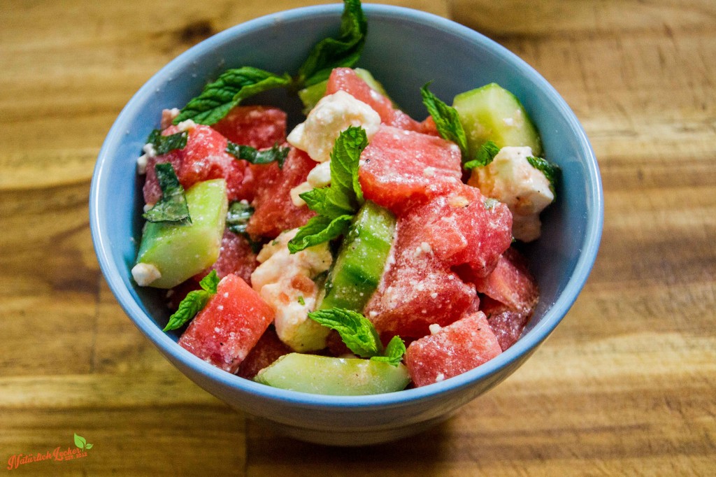 Wassermelone Feta Salat - Natürlich Lecker